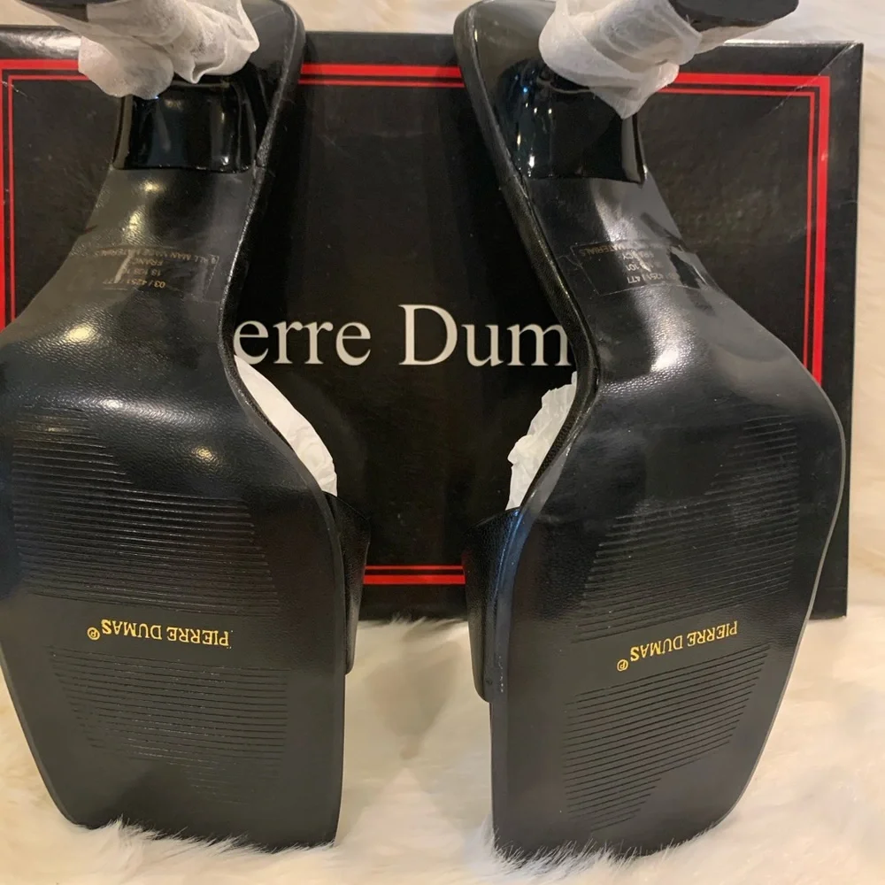 Pierre Dumas high heel black slide, NEW sz 10